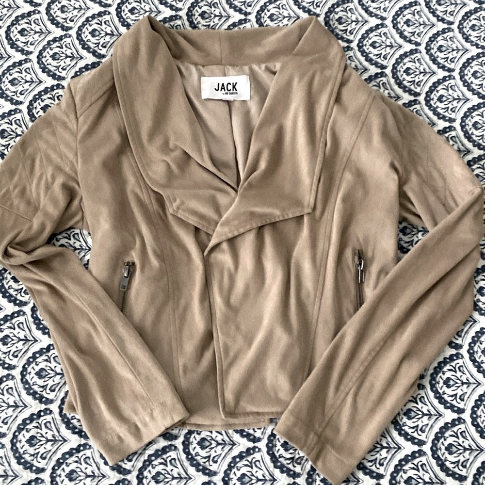 Beige Faux Suede Jacket